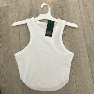 Women crop tank top sleeveless white small